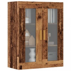 Gossi dulap de perete suspendat, lemn vechi, 69,5x34x90 cm