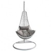 Scaun Leagan Tip Scoica Strend Pro Jawa, Rattan PE, 125x80x70 cm, Alb/Gri, Perne Incluse, Max 120kg