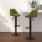 vidaXL Scaune de bar, 2 buc., verde deschis, catifea 335351