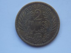 2 FRANCS 1945 TUNISIA foto