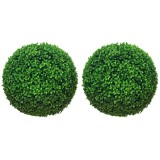 HOMCOM Set de 2 Bile Artificiale, Bile de Arbori Topiari din Buxus, &Oslash;40cm, Verde | Aosom Romania