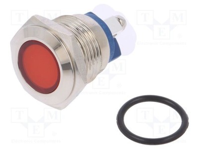 Lampă de control LED roșie 24V DC/AC &amp;Oslash;16mm cu șurub NINIGI foto