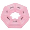 Cutie Medicamente Rotunda Pufo Pill, 9cm, Roz - Organizator Saptamanal Vitamine, Suplimente, Pastile, Plastic