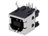 Soclu USB B THT unghi 90&deg; aurit