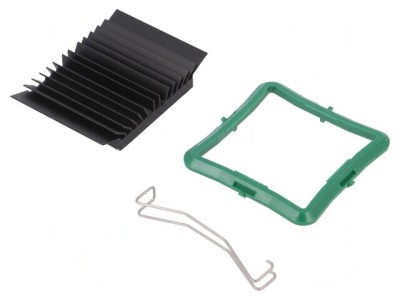 Radiator extrudat cu aripioare BGA negru 40mm x 40mm foto