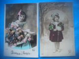 HOPCT 1822 COPII--ROMANTICA-FRANTA-LOT 2 CARTI POSTALE VECHI-CIRCULATE