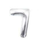 Balon folie sub forma de cifra, argintiu, 85 cm-Tip Cifra 7