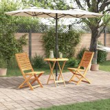 VidaXL Set de mobilă de exterior 3 pcs Lemn Natural 70 x 70 x 75 cm