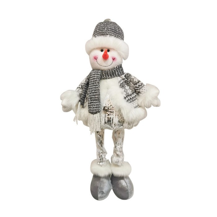 Figurina Craciun, Flippy, Om de Zapada, Picioare Telescopice, Inaltime Reglabila 33-70cm, Gri