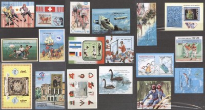 Nicaragua 1981-1990 Collection Lot 36 perf. sheets Paintings Birds used T.391 foto