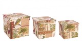 Cumpara ieftin Set 3 cutii depozitare Botanic 40x40x39 cm, 35x35x34 cm, 30x30x29 cm