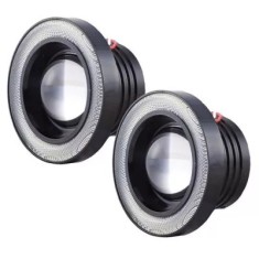 Set 2 Proiectoare ceata 76 mm Angel Eyes cu LED DRL Lumina Alba