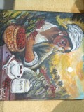 Pictura "Femeia culegand cafea", 40 x 40 cm