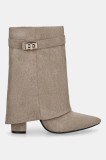 Answear.LAB botine culoarea maro, cu toc drept, izolare usoara
