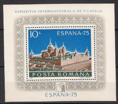 1975 - Expo filatelic &amp;amp;quot;Espana 75&amp;amp;quot; colita neuzata foto