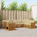 vidaXL Seturi de canapele 9 pcs Natural și Bej Lemn Solid de Acacia 3375478