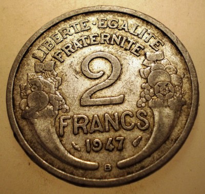 1.699 FRANTA 2 FRANCS FRANCI 1947 B BEAUMONT-LE ROGER foto