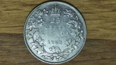 Canada -moneda de colectie argint 800 - 25 cents 1928 - George V - superba ! foto