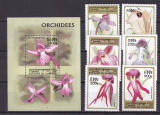 Cambodgia 1997 flori orhidee MI 1771-1776 + bl.234 MNH, Nestampilat