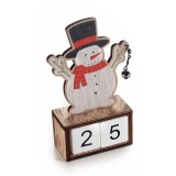 Cumpara ieftin Calendar Craciun din lemn model Om de Zapada 9x4x14 cm