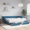 Pat de zi extensibil vidaXL, 80x200 cm, albastru catifea, cu 2 sertare depozitare, canapea si pat dublu