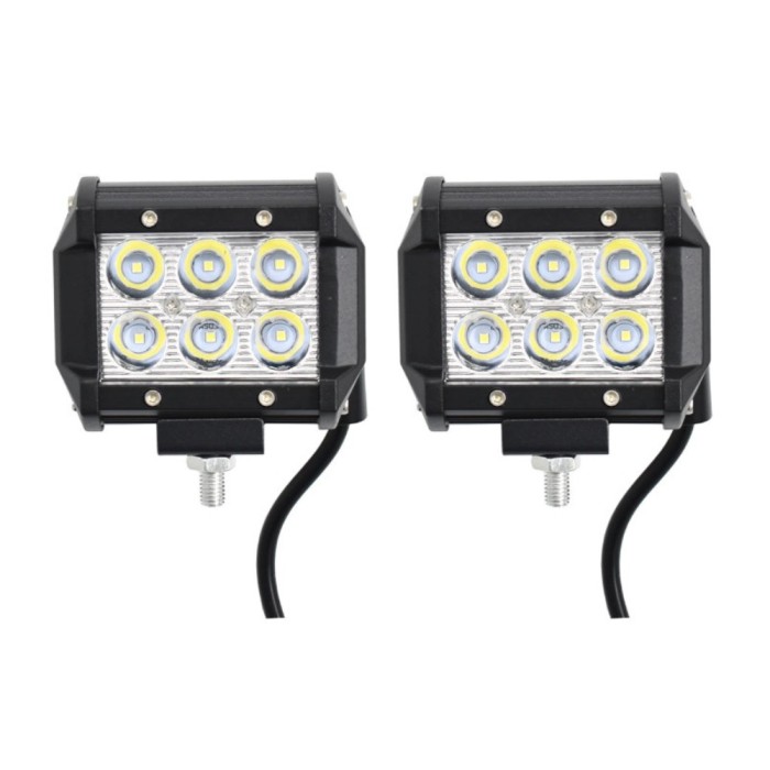 Set 2 proiectoare dreptunghi, 6LED, 120W/set, 12V