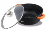 CRATITA ALUMINIU TURNAT+CAPAC,16x7.5 CM, 1.2 L, DARK LINE,COOKING BY