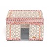 Cutie de depozitare pliabila cu 2 usi de acces si fereastra frontala, fermoar bidirectional, 66 l, bumbac si in, 52 x 42 x 39 cm, model traditional 6, Oem