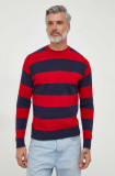 United Colors of Benetton pulover de lana barbati, culoarea rosu, light