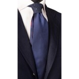 Cumpara ieftin Cravata Matase Barbati, Nod Contrast Albastru Metalizat/Bleumarin, 148cm, Made in Italy, Cutie Cadou