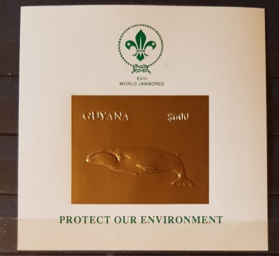 GUYANA PROTEJATI MEDIUL &amp;Icirc;NCONJURĂTOR BLOC AUR MNH foto