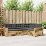 Cumpara ieftin Set de canapele de exterior 4 buc. Alb si antracit Poliester