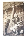 Rara! Carte postala,,Barbari germani&#039;&#039;pe teritoriul inamic,cirulata Feldpost 1917 cu stampila Regimentul 327 Infanterie