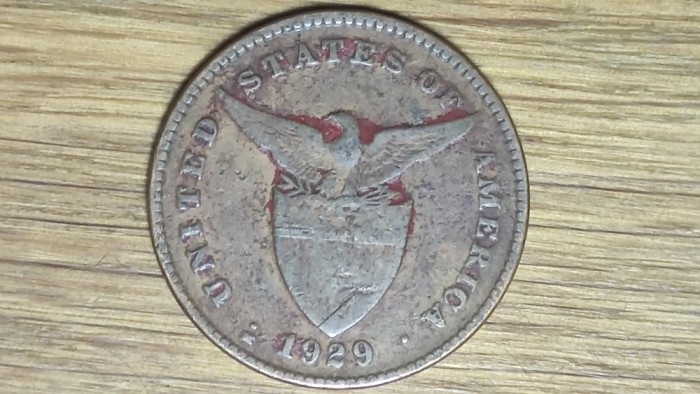 Insulele Filipine - piesa de istorie - 1 centavo 1929 - administratie SUA - greu de gasit !