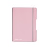 Caiet My.book Flex A5 40f 80gr Patratele, Coperta Roz Transparenta, Elastic Gri, Herlitz