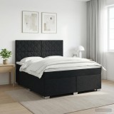Cumpara ieftin Pat boxspring cu saltea Negru 160 x 200 cm Tesatura