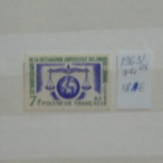 POLINEZIA FRANCEZA - ANIVERSARA, DREPTURILE OMULUI,1963 -MI 18 EURO- NECIRCULAT