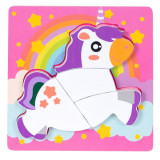 Puzzle din lemn, Woody, Unicorn, 4 piese