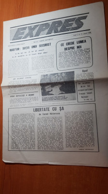 ziarul expres august 1990-interviu ion caramitru,articol cornel nistorescu foto