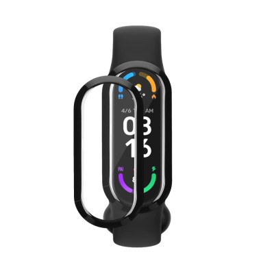Set 2 Folii de protectie Kwmobile pentru Xiaomi Mi Band 8, Transparent/Negru, Polimer, KWM000024XX001C foto