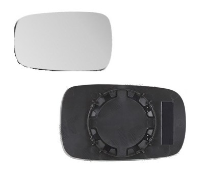 Geam oglinda exterioara cu suport fixare Renault Laguna 2 (G), 03.2001-10.2007, Stanga, geam asferic; cromat foto