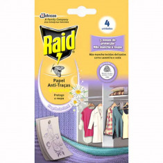 Hartie Activa Raid Impotriva Moliilor, 4 Buc, Insecticid, Raid Active Paper, Capcane pentru Molii Raid, Insecticid Molii Raid, Capcane Adezive Anti Mo foto