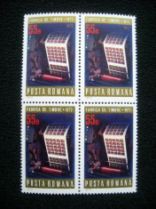 Fabrica de timbre, serie neuzata in bloc de 4, MNH, L.P. 800, 1972 foto