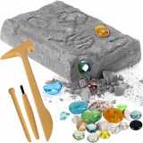Kit de Excavare Mină de Cristale pentru Copii, Gri, 16.5x12x3.2 cm