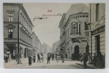 ARAD , STRADA DEAK FERENC, LOCANICI SI CLADIRI DE LOCUIT CU MAGAZINE LA PARTER , CARTE POSTALA ILUSTRATA , DATATA 1911