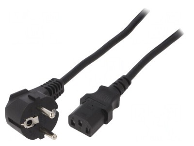 Cablu Alimentare 3x1mm2 cu Ştecăr &amp;icirc;n Unghi și Conector IEC C13 foto