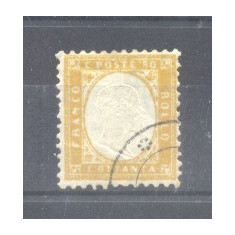 Italy 1862 Definitives King Viktor Emanuel II 80c yellow Mi.12 used AM.502