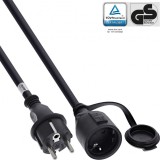 Cablu prelungitor Schuko exterior IP44 T-M 10m Negru, InLine IL16010S