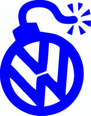 Sticker auto &amp;quot;Volkswagen bomb&amp;#039;&amp;#039;, 15x12cm, Albastru foto