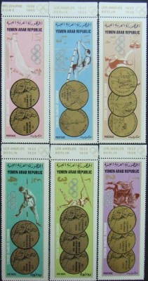 YEMEN A.R. -MEDALII LA JOCURILE OLIMPICE DE VARA 1 SERIE-DANTELATA - YAR 052A foto